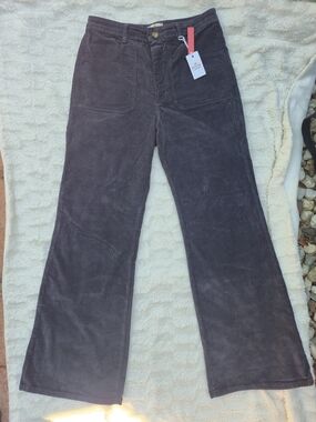 Marine Layer Corduroy Bootcut Pants in Charcoal Gray. Please see the details of